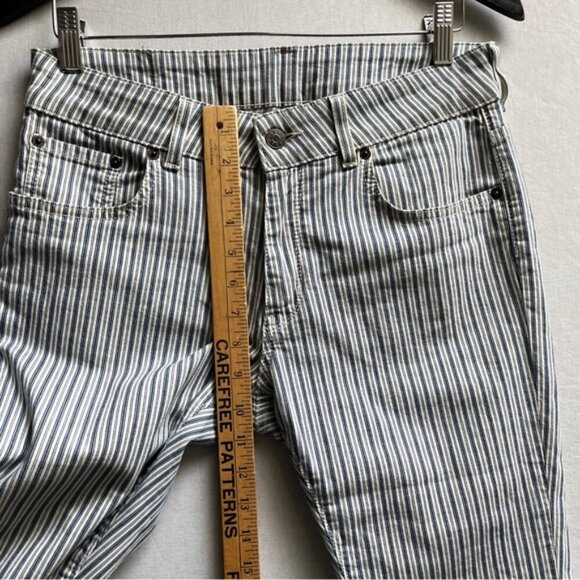 6397 Made in Italy Blue/ Cream Striped Women's Jeans Sz 28 - Picture 10 of 10